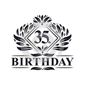 35 years Birthday Logo, Luxury 35th Birthday Celebration