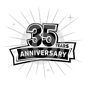 35 years celebrating anniversary design template. 35th anniversary logo. Vector and illustration.