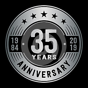 35 years celebrating anniversary design template. 35th anniversary logo. Vector and illustration.