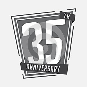 35 years celebrating anniversary design template. 35th anniversary logo. Vector and illustration.