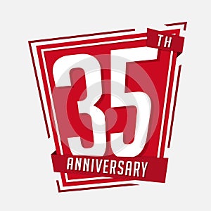 35 years celebrating anniversary design template. 35th anniversary logo. Vector and illustration.