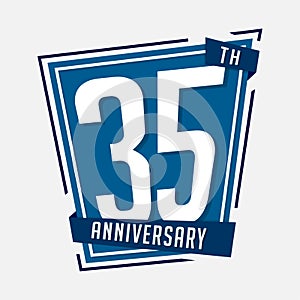 35 years celebrating anniversary design template. 35th anniversary logo. Vector and illustration.