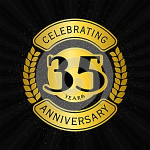 35 years celebrating anniversary design template. 35th logo. Vector and illustration.