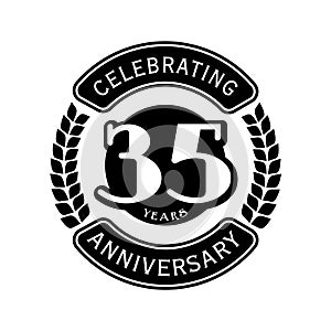 35 years celebrating anniversary design template. 35th logo. Vector and illustration.