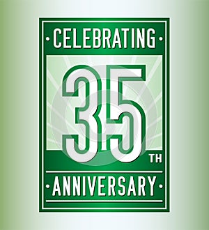 35 years celebrating anniversary design template. 35th logo. Vector and illustration.