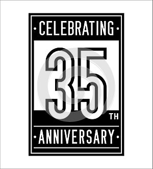 35 years celebrating anniversary design template. 35th logo. Vector and illustration.