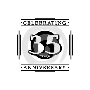 35 years celebrating anniversary design template. 35th logo. Vector and illustration.