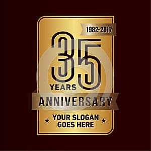 35 years celebrating anniversary design template. 35th logo. Vector and illustration.