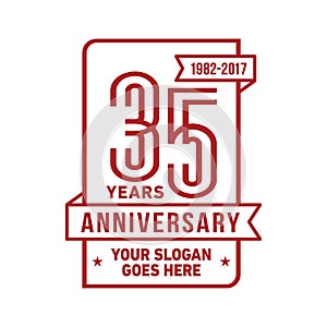 35 years celebrating anniversary design template. 35th logo. Vector and illustration.