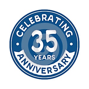 35 years celebrating anniversary design template. Thirty fifth anniversary logo. Vector and illustration.