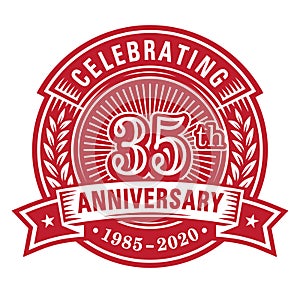 35 years of celebrations design template. 35th logo. Vector and illustrations.