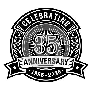 35 years of celebrations design template. 35th logo. Vector and illustrations.