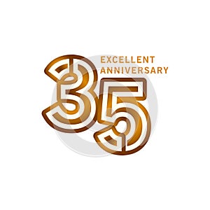 35 Years Excellent Anniversary Vector Template Design illustration