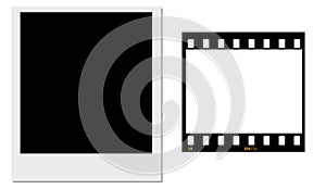 35mm film and a polaroid frame