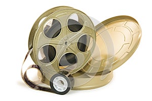 35mm Film In Reel And Its Can