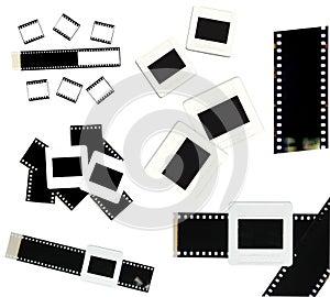 35mm film and slide frame isolated