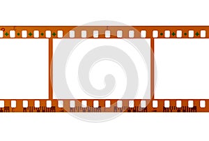 35mm film strip, blank frames, white background