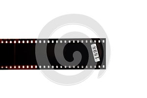 35mm film strip piece isolated on white background