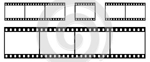 35mm film strip pieces with clipping paths, vector illustration