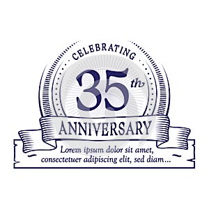 35th anniversary design template. 35 years logo. Thirty-five years vector and illustration.