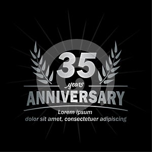 35th anniversary design template. 35th years vector and illustration.