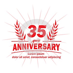 35th anniversary design template. 35th years vector and illustration.