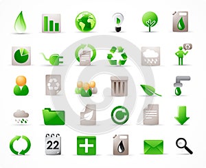 36 ecology icons set