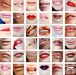 36 women lips close-up