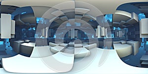 360 degree alien labyrinth, abstract maze background, equirectangular projection, environment map. HDRI spherical panorama
