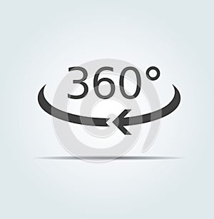 360 degree circular rotation. Vector arrows. Refresh and reload icon