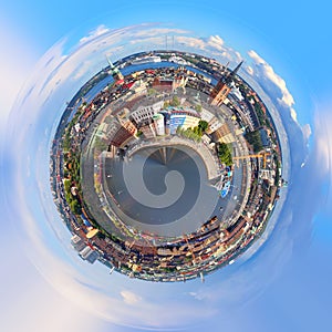 360 degree of cityscape and skyline of Stockholm, Sweden