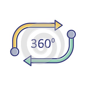 360 degree  Flat inside vector icon which can easily modify or edit