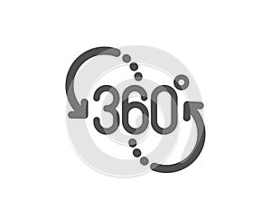 360 degree icon. VR technology simulation sign. Panoramic view. Vector