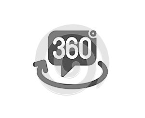 360 degree icon. VR technology simulation sign. Panoramic view. Vector