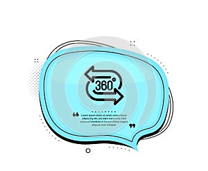 360 degree icon. VR technology simulation sign. Panoramic view. Vector