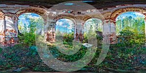 360 degree inside the ruined Church spherical panorama