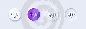 360 degree line icon. VR technology simulation sign. Panoramic view. Line icons. Vector