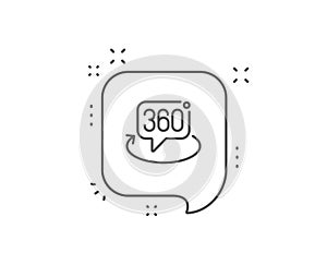 360 degree line icon. VR technology simulation sign. Panoramic view. Vector