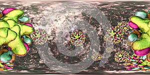 360 degree panorama view of Hepatitis B viruses