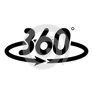360 degree rotation arrow Concept full view icon black color vector illustration flat style image