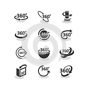 360 degree rotation icons set