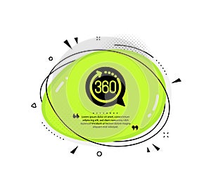 360 degrees icon. VR simulation sign. Panoramic view. Vector