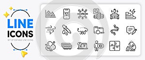 360 degrees, Ram and Inspect line icons. For web app. Vector