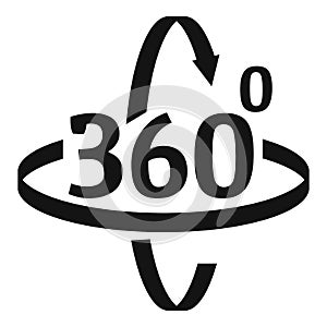 360 degrees rotation icon, simple style