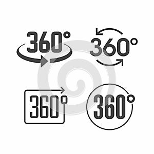 360 degrees view sign icon