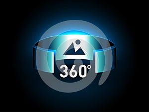 360 Degrees View Vector Icon. Virtual reality icon. Abstract Digital Hi Technology Innovation 360 Degrees concept