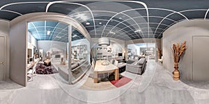 360 panorama of a furniture showroom interior