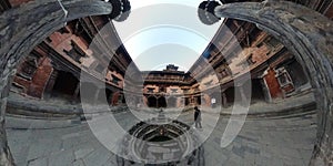 360 panorama view of Keshav Narayan Chowk in Patan Durbar Square