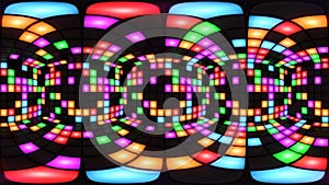 360 VR Colorful disco nightclub dance floor wall light grid background vj loop