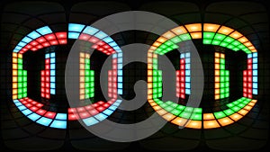 360 VR Colorful disco nightclub dance floor wall light grid background vj loop